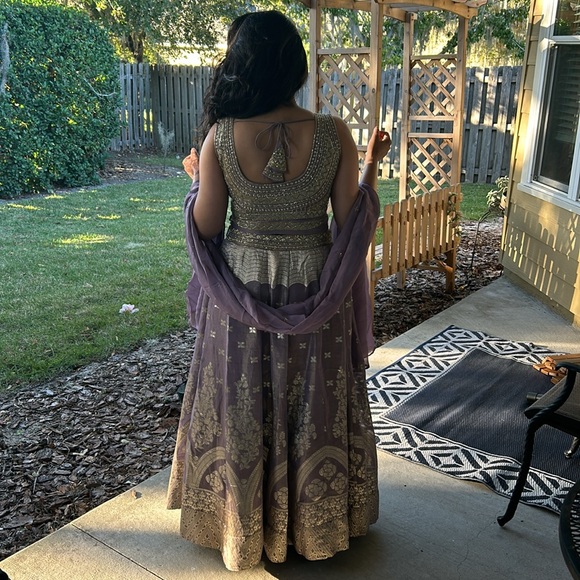 Purple brocade lehenga - Picture 13 of 17